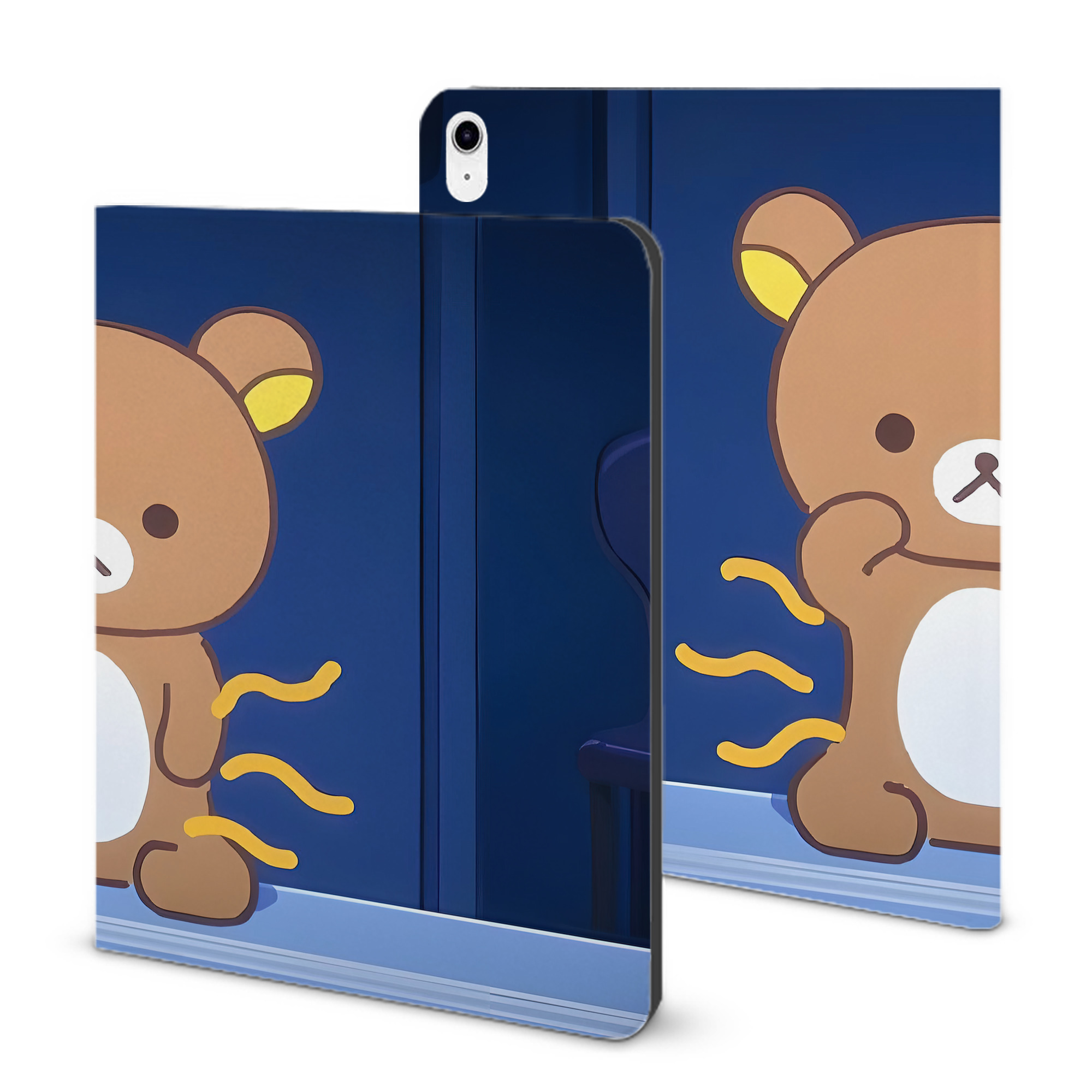 （画像用） リラックマ リラックマ キイロイトリ Rilakkuma Korilakkuma Kiiroitori IPad ケース ブック型 PUレザー TPU 耐衝撃 軽量 薄型 ペン収納なし 全面保護 IPad 各モデル対応